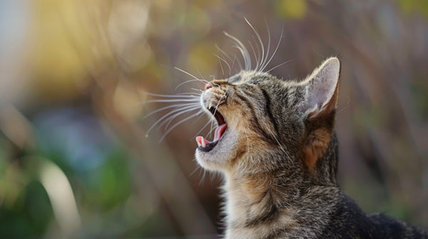 a cute cat crying and vocalising