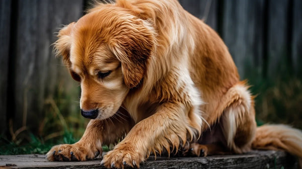 a dog scratching itself