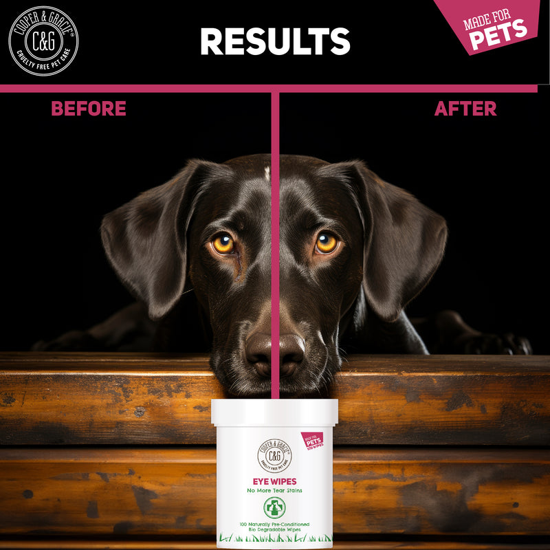 Dog Eye Wipes - 100 Biodegradable Pre-soaked Textured Wipes