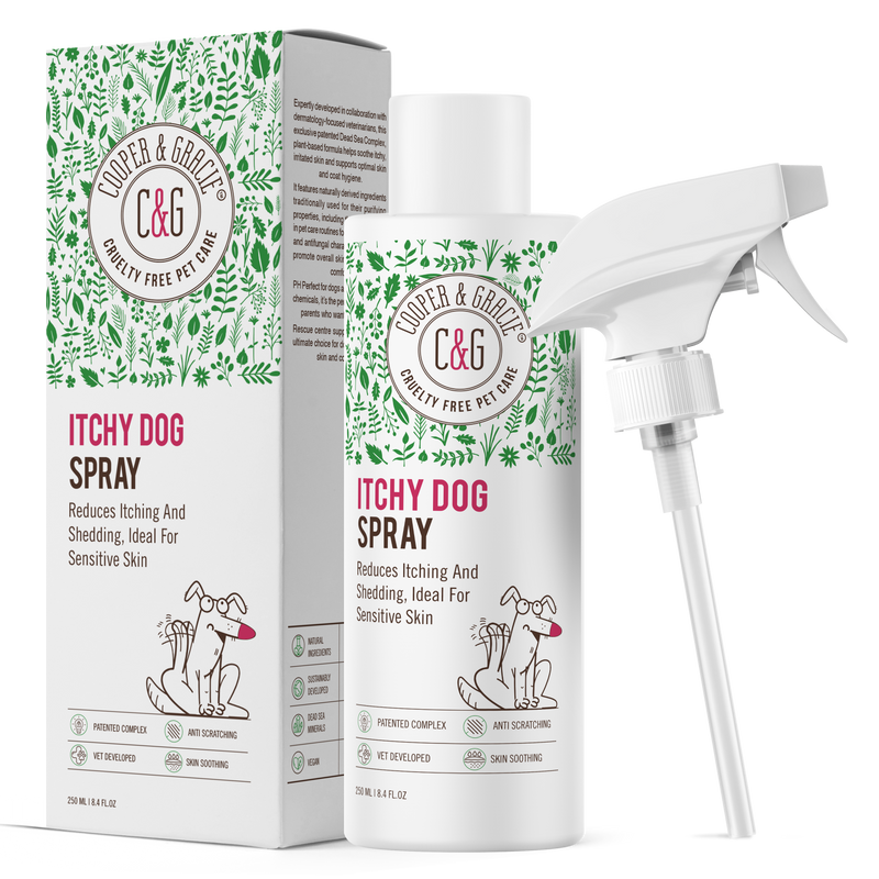 Dead Sea Anti-Bacterial & Anti-Fungal Dog Spray – 250ml – Soothes Itchy Skin Naturally US