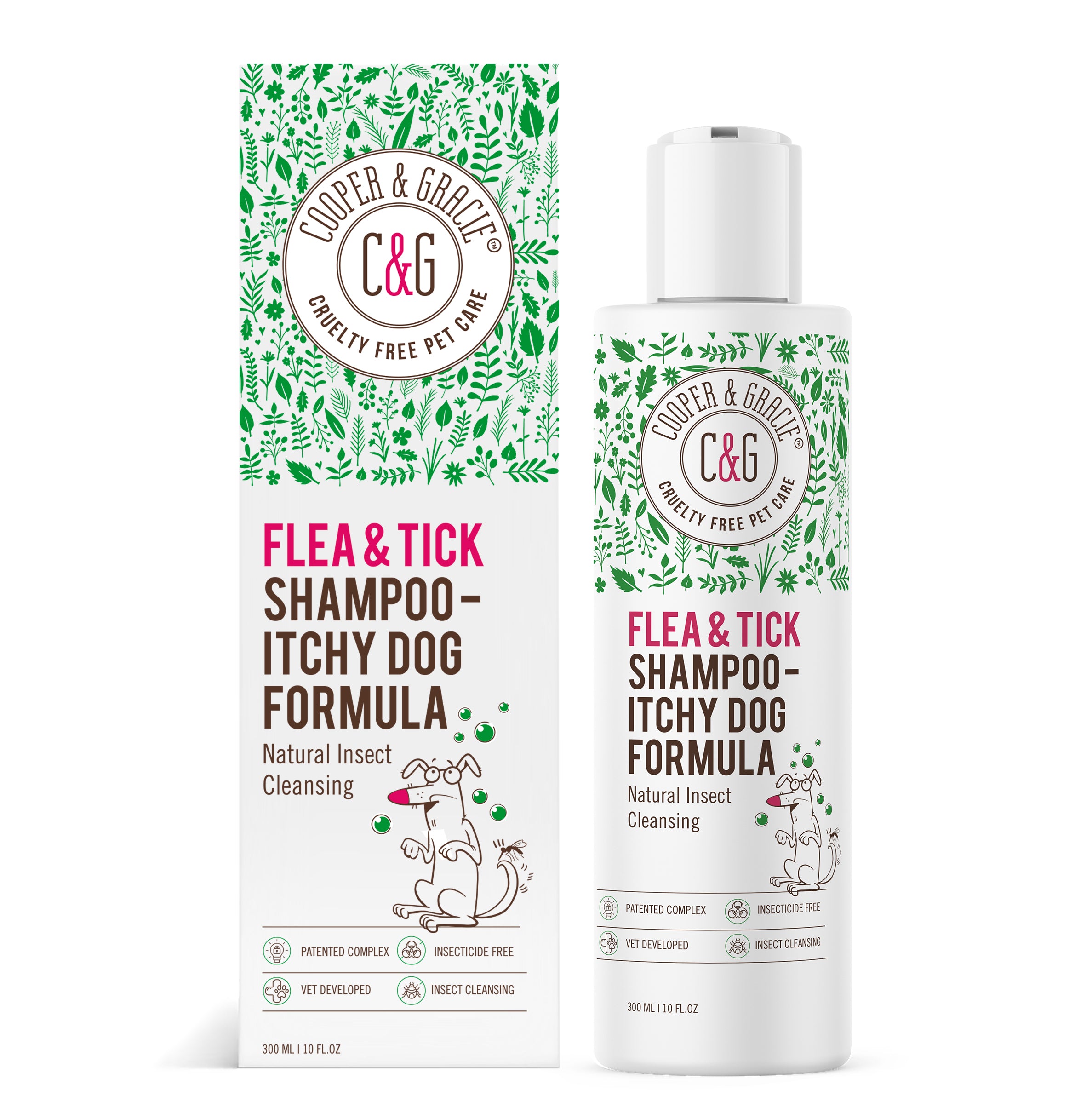 Dead Sea Itchy Dog Flea & Tick Shampoo – 300ml | Insecticide-Free, Vet-Developed Relief