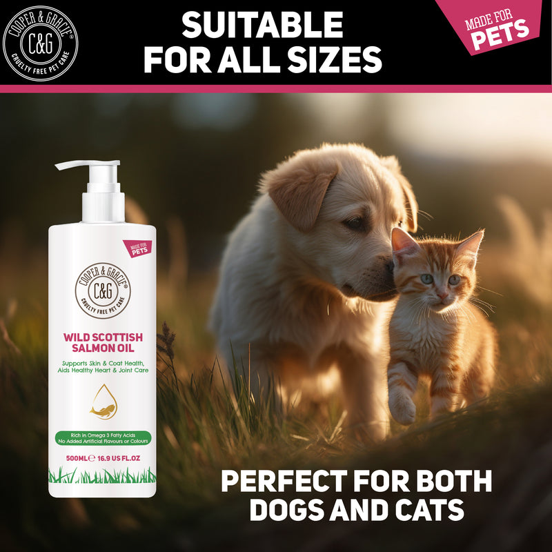 Wild Scottish Salmon Oil for Dogs, Puppy, Cats & Pets
