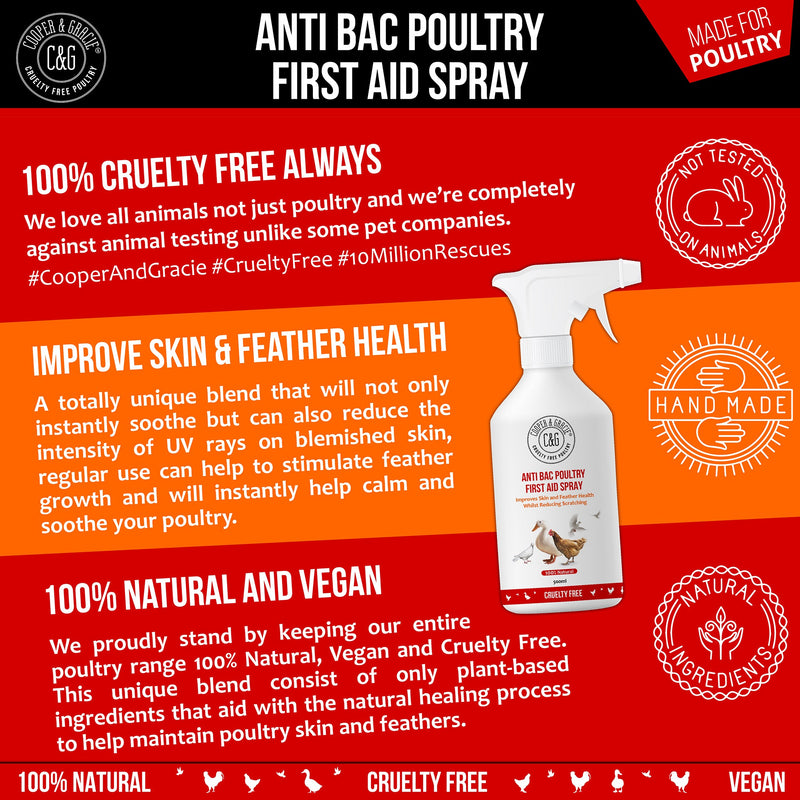 Anti-Bacterial First Aid Spray for Chickens and Poultry - Cooper & Gracie™ Limited 